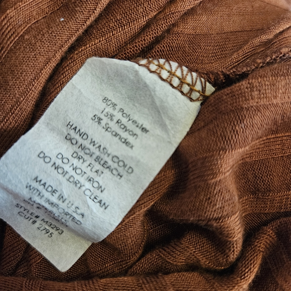 Rust Orange Ribbed Drawstring Top small - Picture 8 of 8